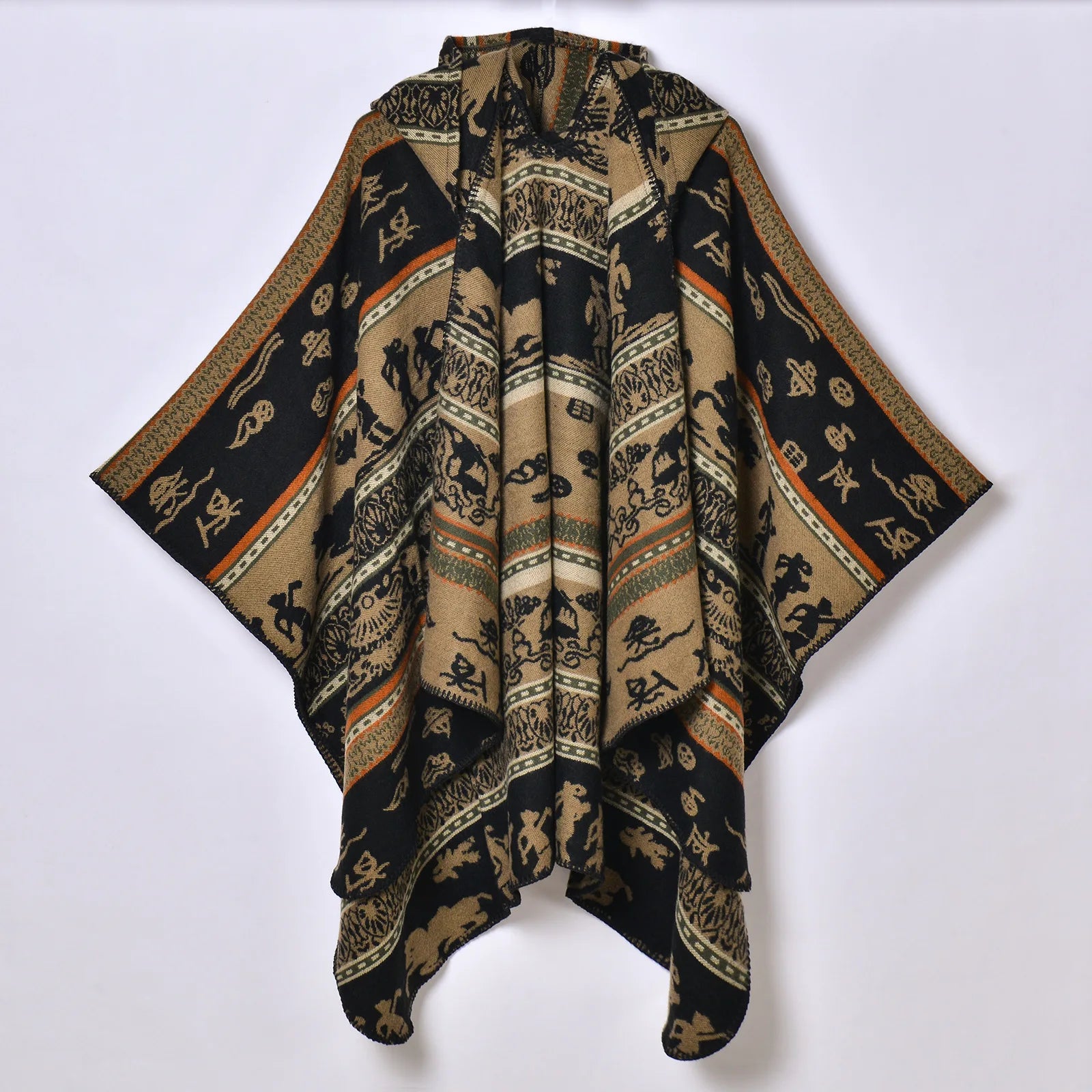 Poncho polaire · Ethnique marine